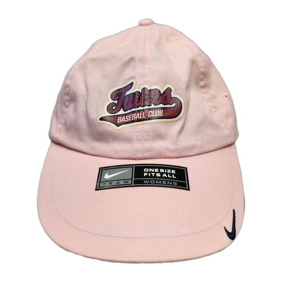 Minnesota Twins Nike Cap Womens Pink Embroidered Swoosh Baseball Teamwear Sports - Picture 1 of 8